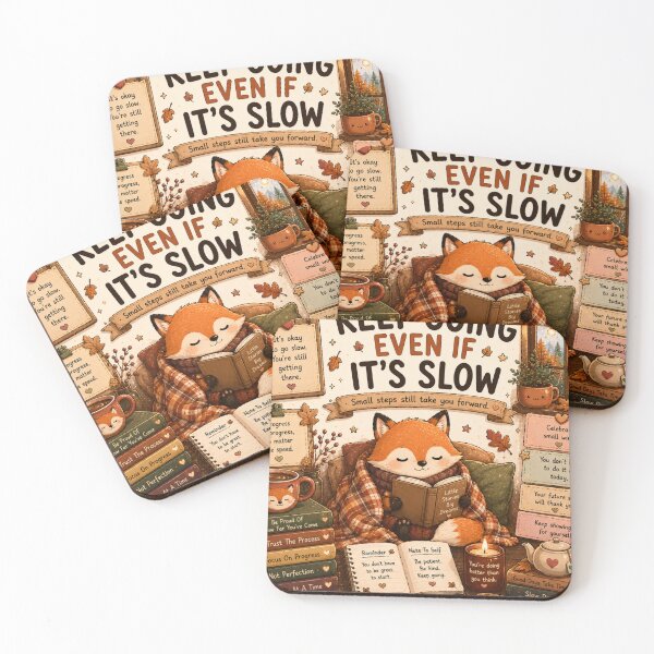 Item preview, Keep Going Even If It's Slow Fox Sticker designed and sold by NexusPixels.