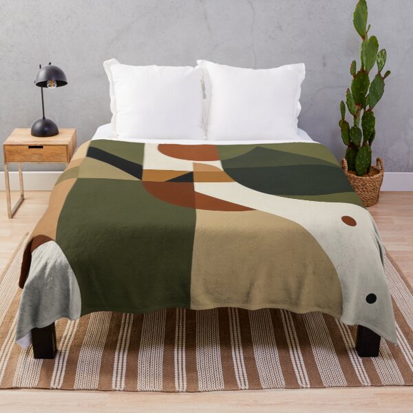 Item preview, Olive Green Geometric Botanical Abstraction Print designed and sold by EnmarcArt.