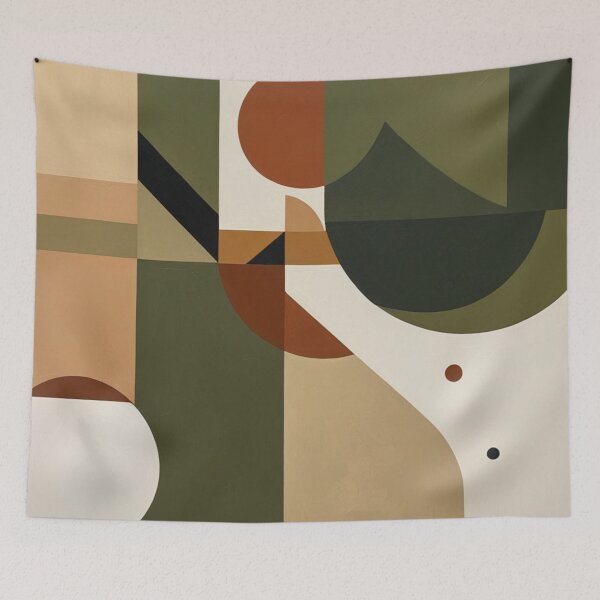 Item preview, Olive Green Geometric Botanical Abstraction Print designed and sold by EnmarcArt.