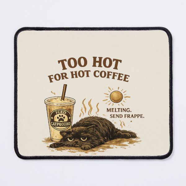 Item preview, Too Hot For Hot Coffee Shirt, Iced Catpuccino Tee, Funny Summer Cat Shirt, Coffee Lover Gift, Cute Black Cat Graphic Tee designed and sold by DzoanaJourney.