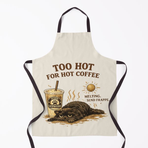Item preview, Too Hot For Hot Coffee Shirt, Iced Catpuccino Tee, Funny Summer Cat Shirt, Coffee Lover Gift, Cute Black Cat Graphic Tee designed and sold by DzoanaJourney.