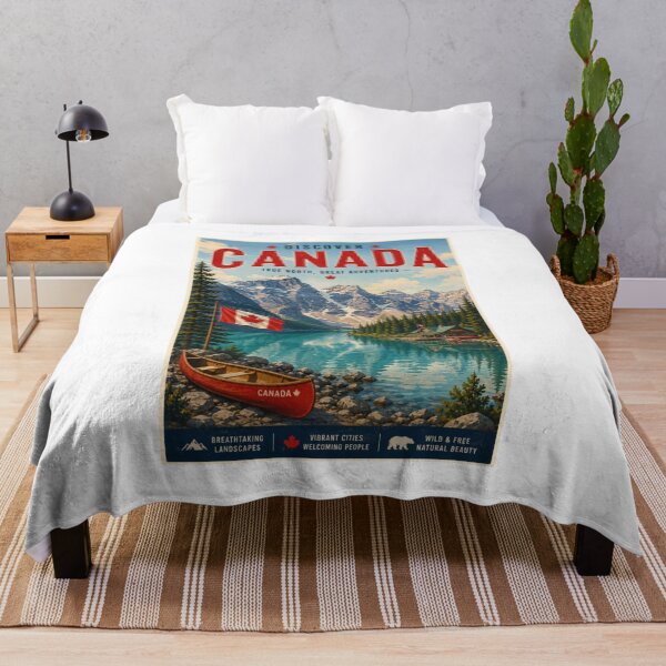 Item preview, Canada – Vintage Travel Poster | Rocky Mountains & Wilderness Wall Art designed and sold by ElartedeNoel.