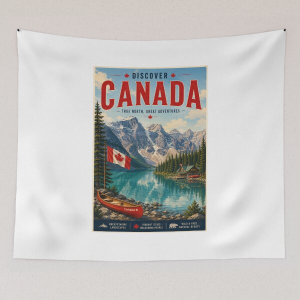 Item preview,  Canada – Vintage Travel Poster | Rocky Mountains & Wilderness Wall Art designed and sold by ElartedeNoel.