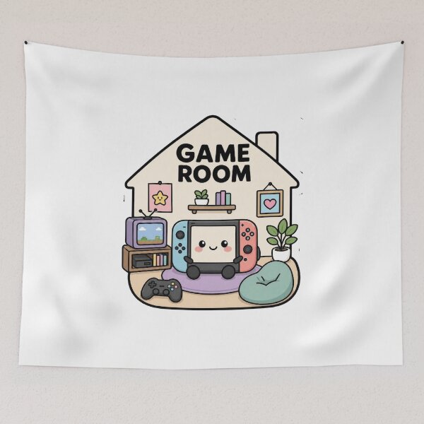 Item preview, Cute Kawaii Game Room - Retro Console Illustration designed and sold by Atlant11.