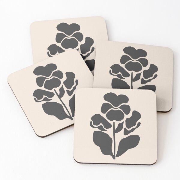 Item preview, Black Beige Abstract Floral Cutout designed and sold by NicoleYoungStudio.
