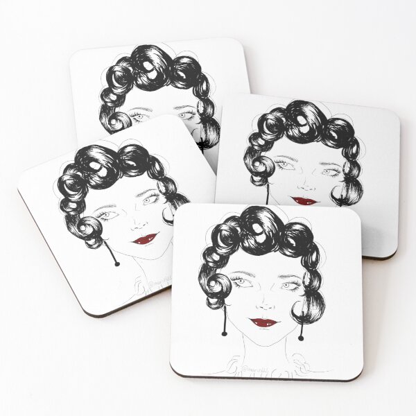 Item preview, Retro style woman portrait designed and sold by Mermaso Art.