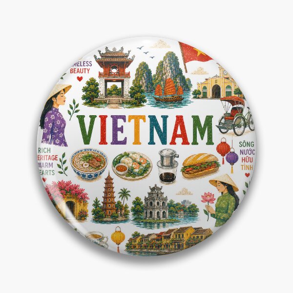 Item preview, Vietnam Travel Collage Illustration | Wander Postcards Collection designed and sold by Islabonita..