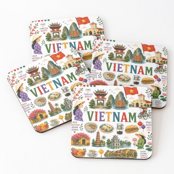 Item preview, Vietnam Travel Collage Illustration | Wander Postcards Collection designed and sold by Islabonita..