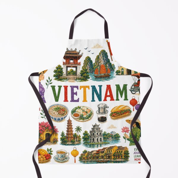Item preview, Vietnam Travel Collage Illustration | Wander Postcards Collection designed and sold by Islabonita..