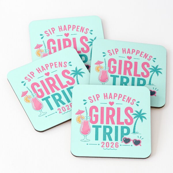 Item preview, Sip Happens Girls Trip 2026 Funny Tropical Vacation Party Design designed and sold by SOUKKATAY.