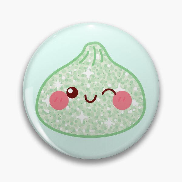 Item preview, Kawaii Green Glitter Squishy Dumpling – Cute Food Character Design designed and sold by EmeraldeaArt.