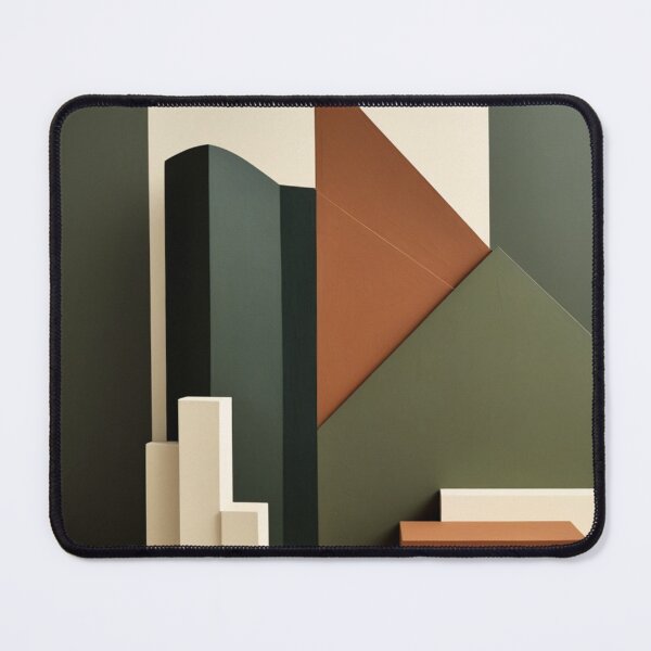 Item preview, Angular Shapes Minimalist Green Terracotta Print designed and sold by EnmarcArt.