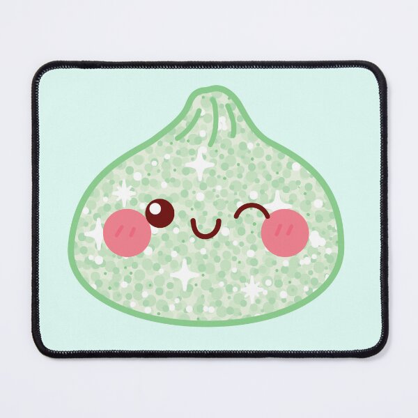 Item preview, Kawaii Green Glitter Squishy Dumpling – Cute Food Character Design designed and sold by EmeraldeaArt.