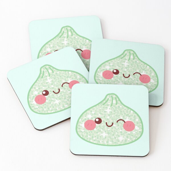 Item preview, Kawaii Green Glitter Squishy Dumpling – Cute Food Character Design designed and sold by EmeraldeaArt.