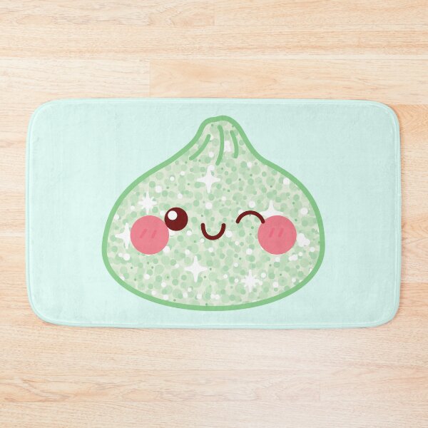 Item preview, Kawaii Green Glitter Squishy Dumpling – Cute Food Character Design designed and sold by EmeraldeaArt.