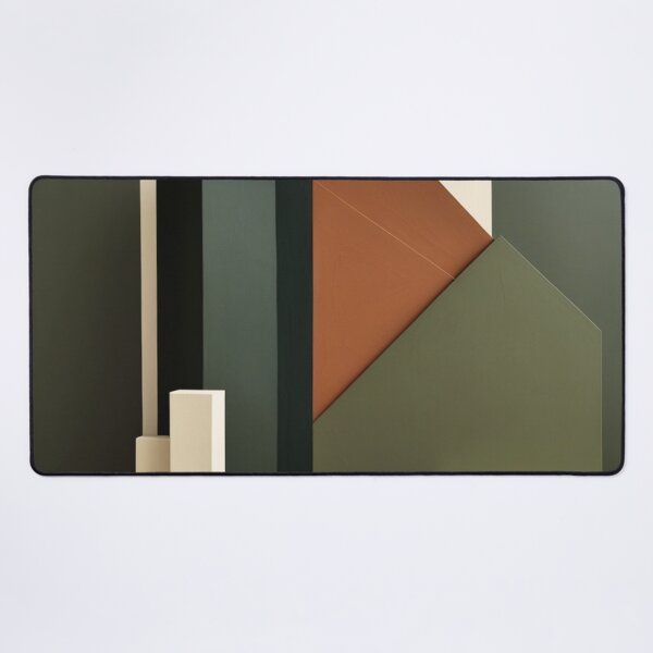 Item preview, Angular Shapes Minimalist Green Terracotta Print designed and sold by EnmarcArt.