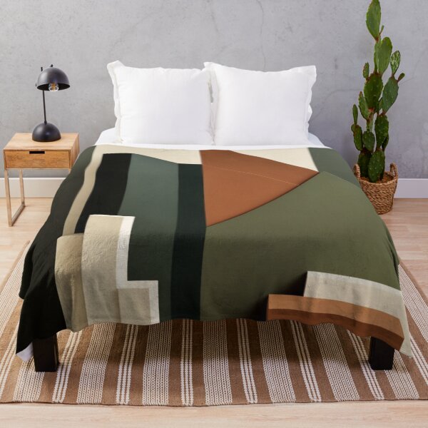 Item preview, Angular Shapes Minimalist Green Terracotta Print designed and sold by EnmarcArt.