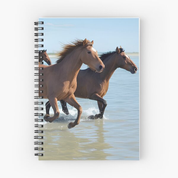 Item preview, Galopando por el océano: majestuosos mustangs salvajes en la playa. designed and sold by UmSkelig834.