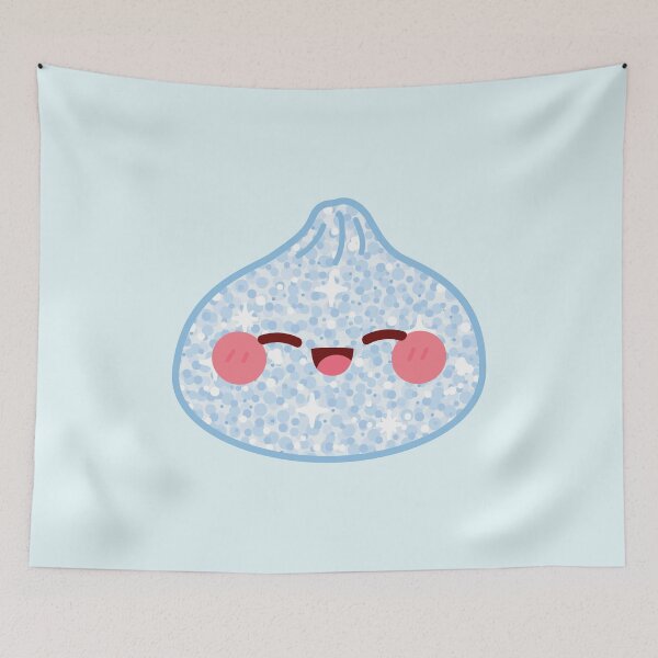 Item preview, Kawaii Blue Glitter Squishy Dumpling – Cute Food Character Design designed and sold by EmeraldeaArt.