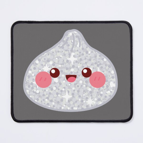 Item preview, Kawaii Silver Glitter Squishy Dumpling – Cute Food Character Design designed and sold by EmeraldeaArt.