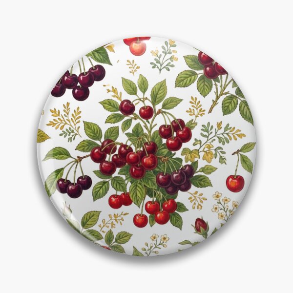 Item preview, Vintage botanical pattern with cherries designed and sold by Cozy Beam Studio.