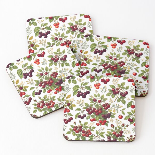 Item preview, Vintage botanical pattern with cherries designed and sold by Cozy Beam Studio.