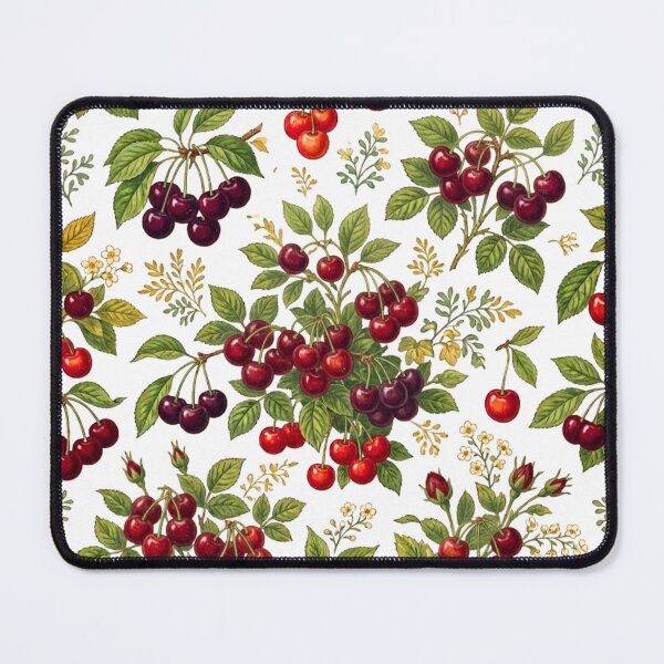 Item preview, Vintage botanical pattern with cherries designed and sold by Cozy Beam Studio.
