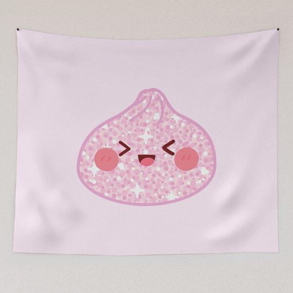 Item preview, Pink Glitter squishy Dumpling – Cute Kawaii Food Character Design designed and sold by EmeraldeaArt.