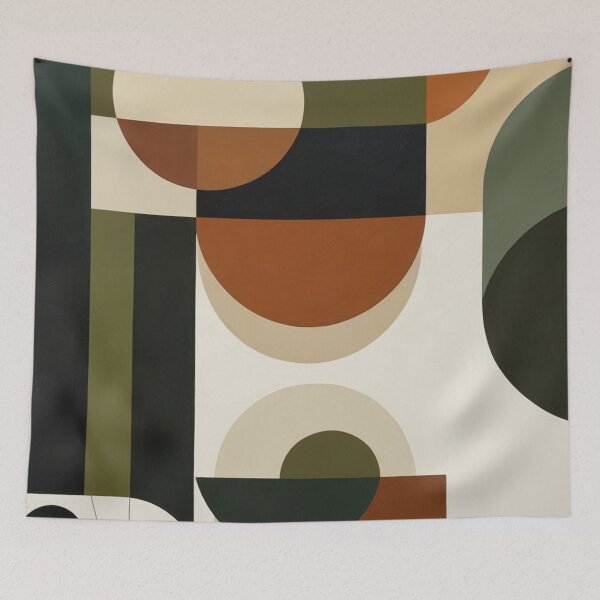 Item preview, Constructivist Geometric Circles Green Terracotta Poster designed and sold by EnmarcArt.
