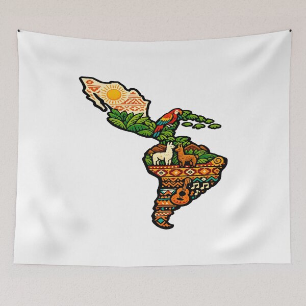 Item preview, Vibrant Latin America Cultural Map designed and sold by Dresut.