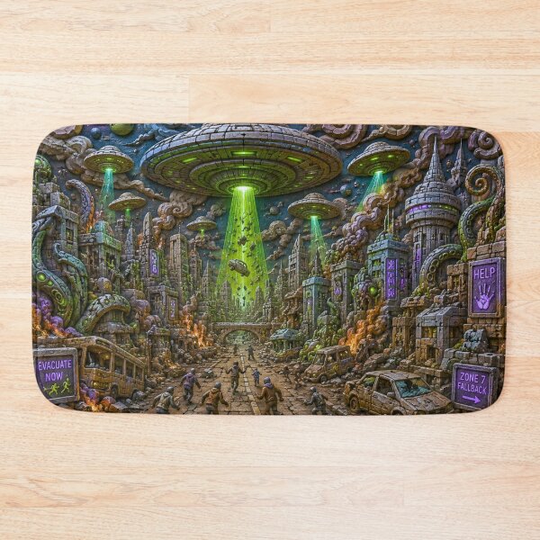 Item preview, Alien Invasion Apocalypse | UFO Attack Sci-Fi Diorama Art designed and sold by IGLCreative.