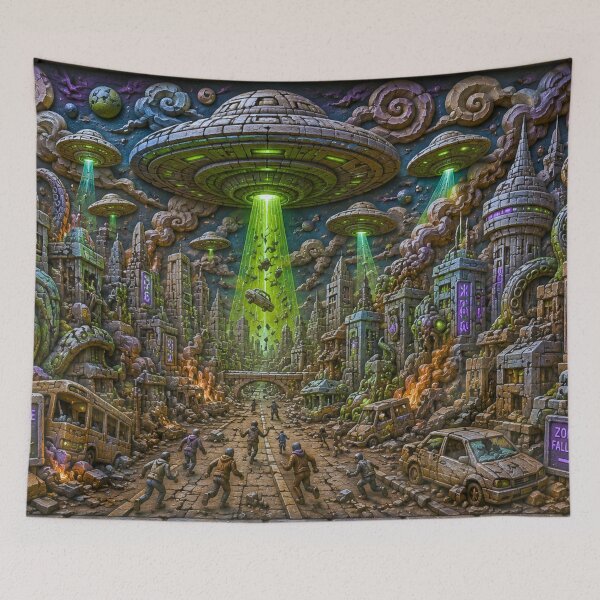 Item preview, Alien Invasion Apocalypse | UFO Attack Sci-Fi Diorama Art designed and sold by IGLCreative.