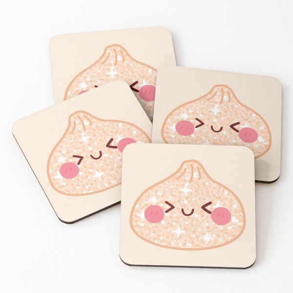 Item preview, Peach Orange Gold Glitter squishy Dumpling – Cute Kawaii Food Character Design designed and sold by EmeraldeaArt.