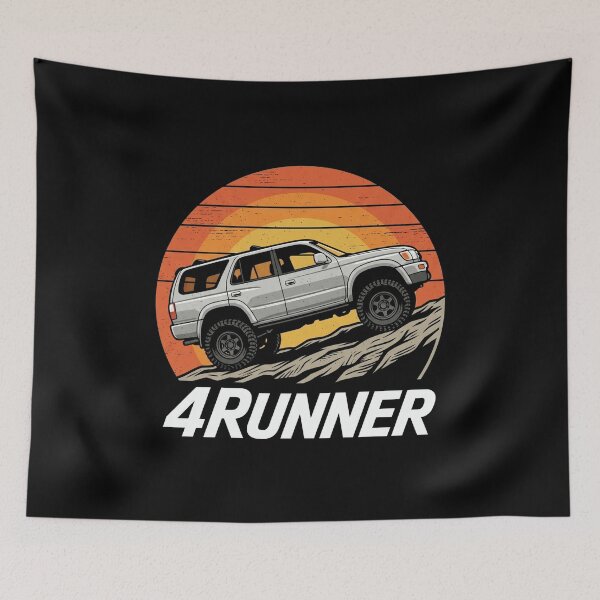 Item preview, 4Runner 3rd Gen Silver Red Off-Road Retro Sunset Graphic designed and sold by Off-Road-Zone.