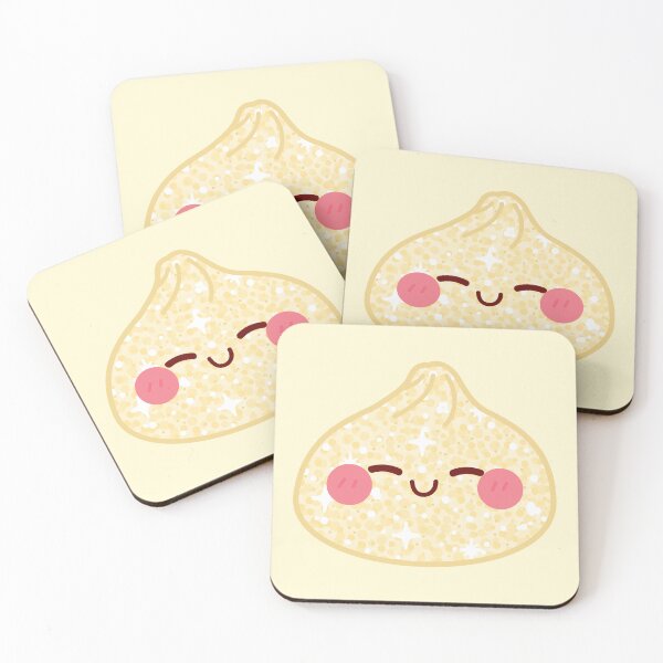 Item preview, Kawaii Light yellow Golden Glitter Squishy Dumpling – Cute Food Character Design designed and sold by EmeraldeaArt.