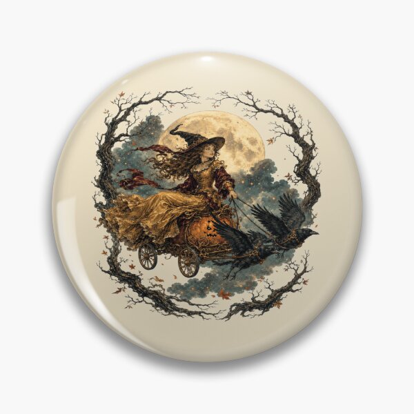 Item preview, Vintage Witch Pumpkin Cart Halloween designed and sold by POD DYNASTY.