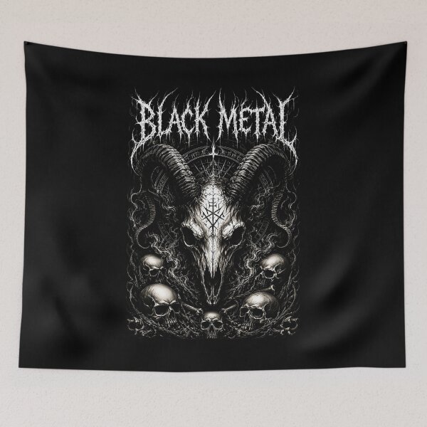 Item preview, Black Metal Goat Skull Dark Occult Gothic Artwork designed and sold by DeimosArtIntl.