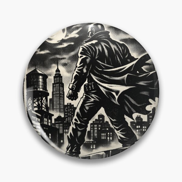 Item preview, The Vigilante — Noir Pulp Crimefighter Illustration  designed and sold by jeugenet.
