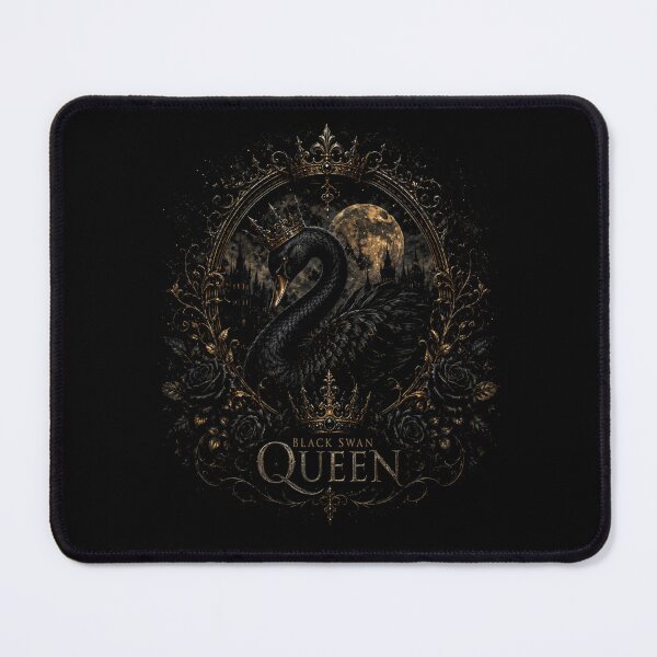 Item preview, Black Swan Queen | Gothic Dark Fantasy Crowned Swan Art designed and sold by LauraLBGArt.