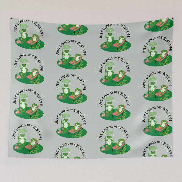 Item preview, Cute Relaxing Frogs – Just Living My Best Life Design designed and sold by LoopyStudio.