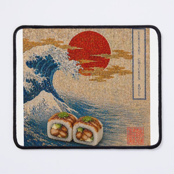 Item preview, Teriyaki Chicken Roll — Ukiyo-e Japanese Sushi Art Tee designed and sold by nurusubetei.
