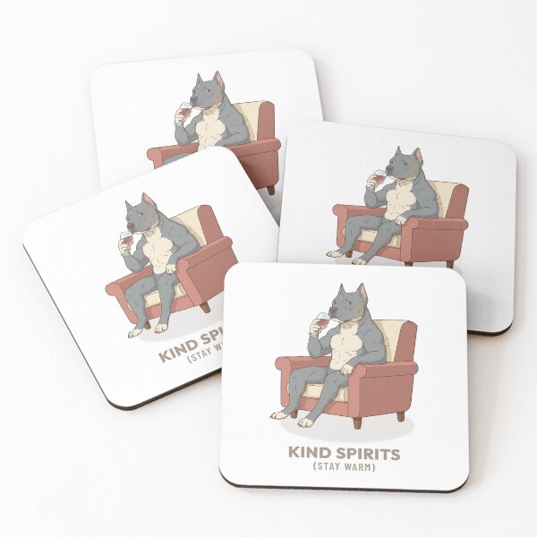 Item preview, Pitbull Drinking Wine in Cozy Vintage Aesthetic designed and sold by Cozy Vintage Animal.