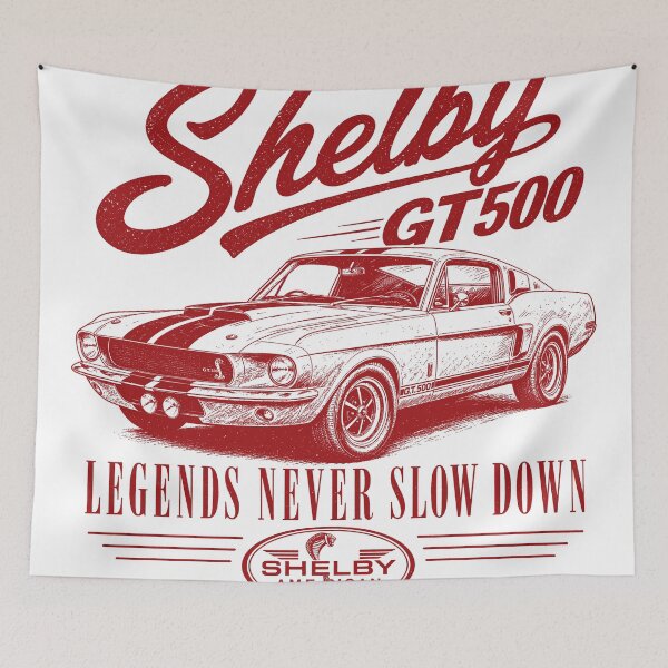 Item preview, Shelby GT500 1967 Vintage Muscle Car Art Print designed and sold by NullSpacePrints.