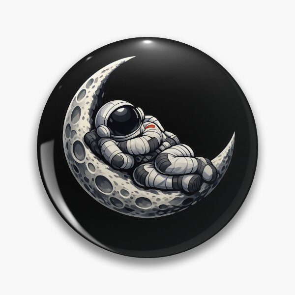 Item preview, Sleeping Astronaut on Crescent Moon Premium Space Illustration designed and sold by builtforyou.
