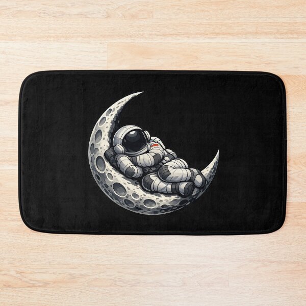 Item preview, Sleeping Astronaut on Crescent Moon Premium Space Illustration designed and sold by builtforyou.