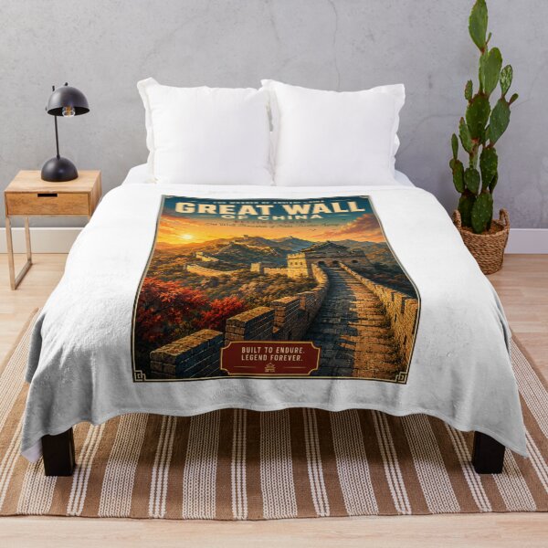 Item preview, Great Wall of China Retro Anime Travel Poster designed and sold by ElartedeNoel.