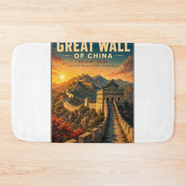 Item preview, Great Wall of China Retro Anime Travel Poster designed and sold by ElartedeNoel.