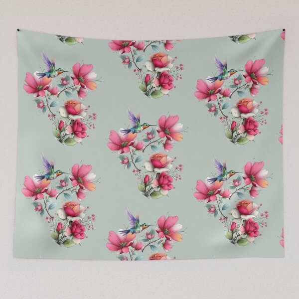 Item preview, Elegant Hummingbird Floral Bouquet designed and sold by Szpaku desart .