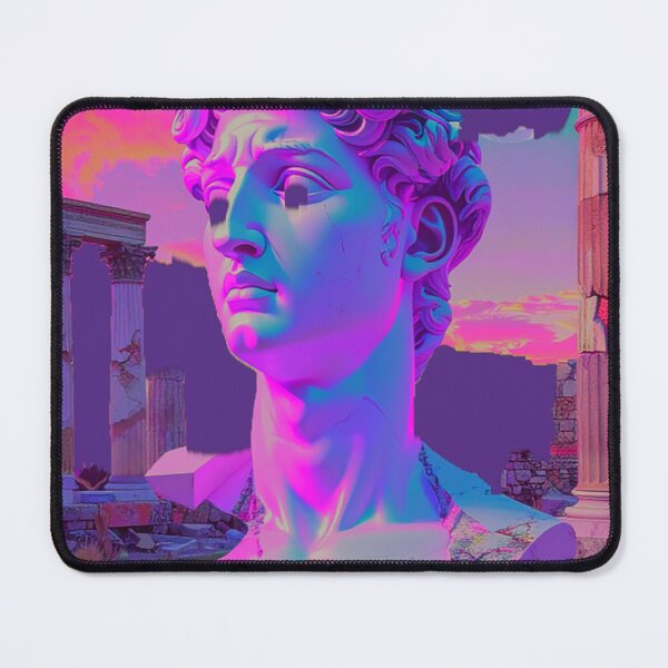 Item preview, Neon Cyber David Bust: Synthwave Classical Oasis designed and sold by A E S T H E T A T A G.