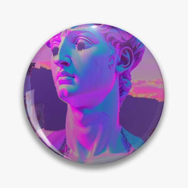 Item preview, Neon Cyber David Bust: Synthwave Classical Oasis designed and sold by A E S T H E T A T A G.